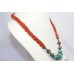 String Necklace Women 925 Sterling Silver Natural Turquoise Coral Gem Stones B14